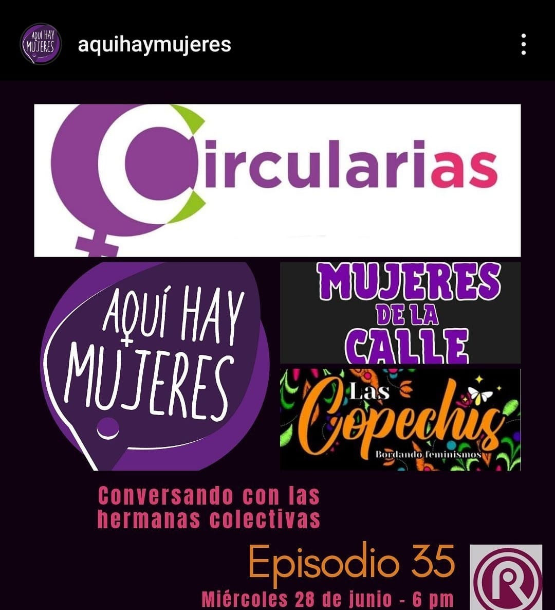 invitaciones al programa de radio "Aquí hay mujeres: diálogos feministas desde el noroeste"