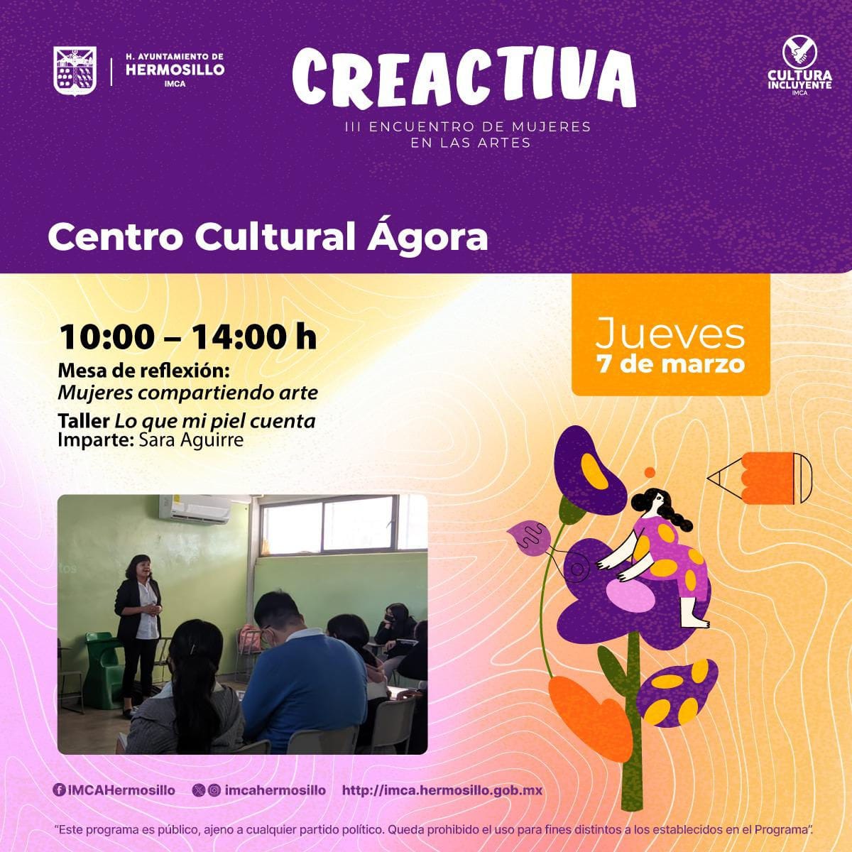 talleres en el marco de creactiva: iii encuentro de mujeres en las artes centro cultural ágora